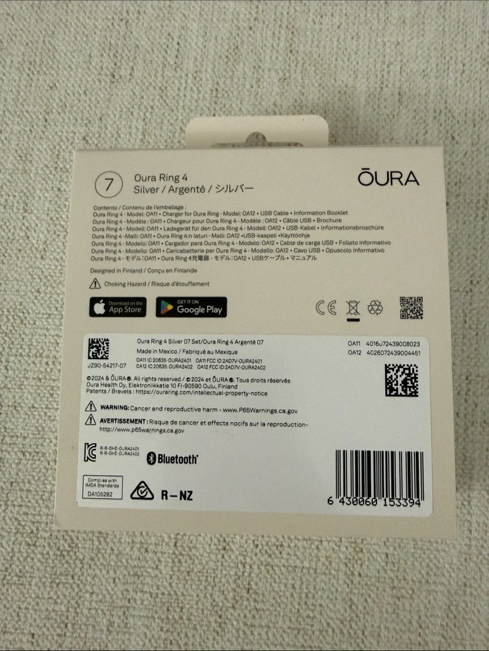 Oura Ring 4 Silver Finish